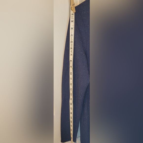 LOFT Flecked Button Back Swing Dress in Blue Multi - Size Small - Picture 7 of 11